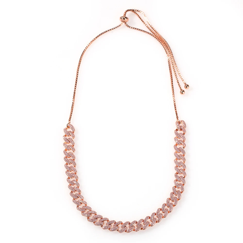 BLING KING 9 мм Micro Pave Iced CZ кубинские регулируемые размеры ожерелья цепи Роскошные Bling ювелирные изделия мода хип-хоп для мужчин