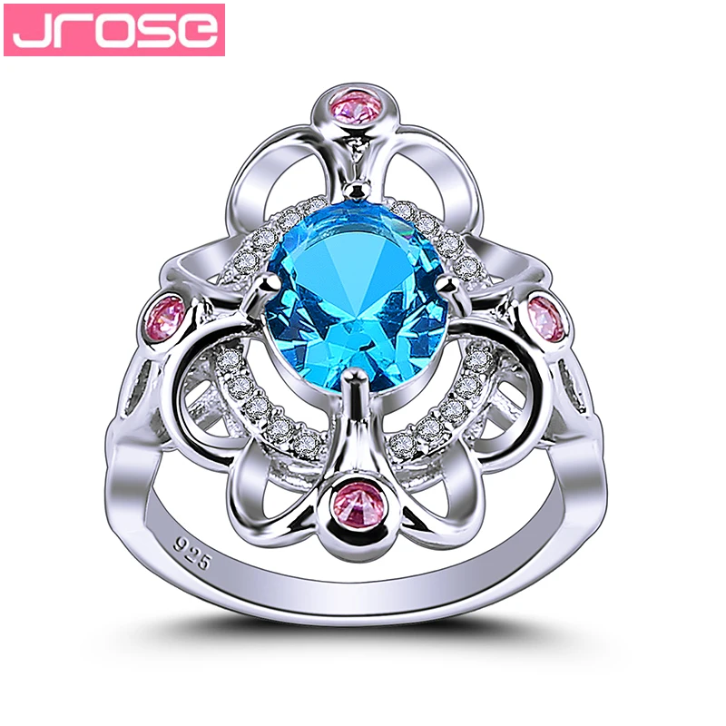 Кольцо JROSE модное овальное мистическое Радужное белое синее розовое фиолетовое с
