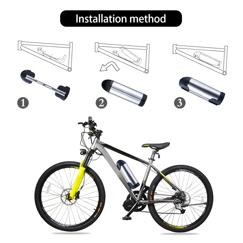 Top 36V 10Ah 17.4Ah Lithium Electronic Bike Battery 48V 12Ah 17.5Ah Bicycle Pack 52V 14Ah for 250W 500W 750W 1000W Mid / Hub Motor 20