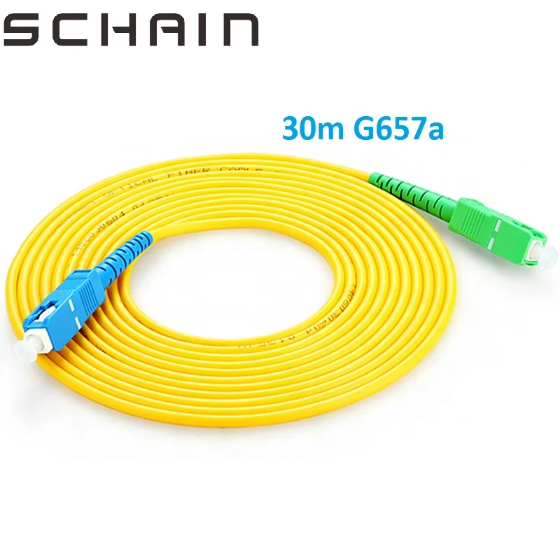 

30m SC Optical Patchcord Fiber Patch cord 2.0mm PVC G657A Fiber Jumper Simplex SM FTTH Optic Cable SC APC SC UPC Connector