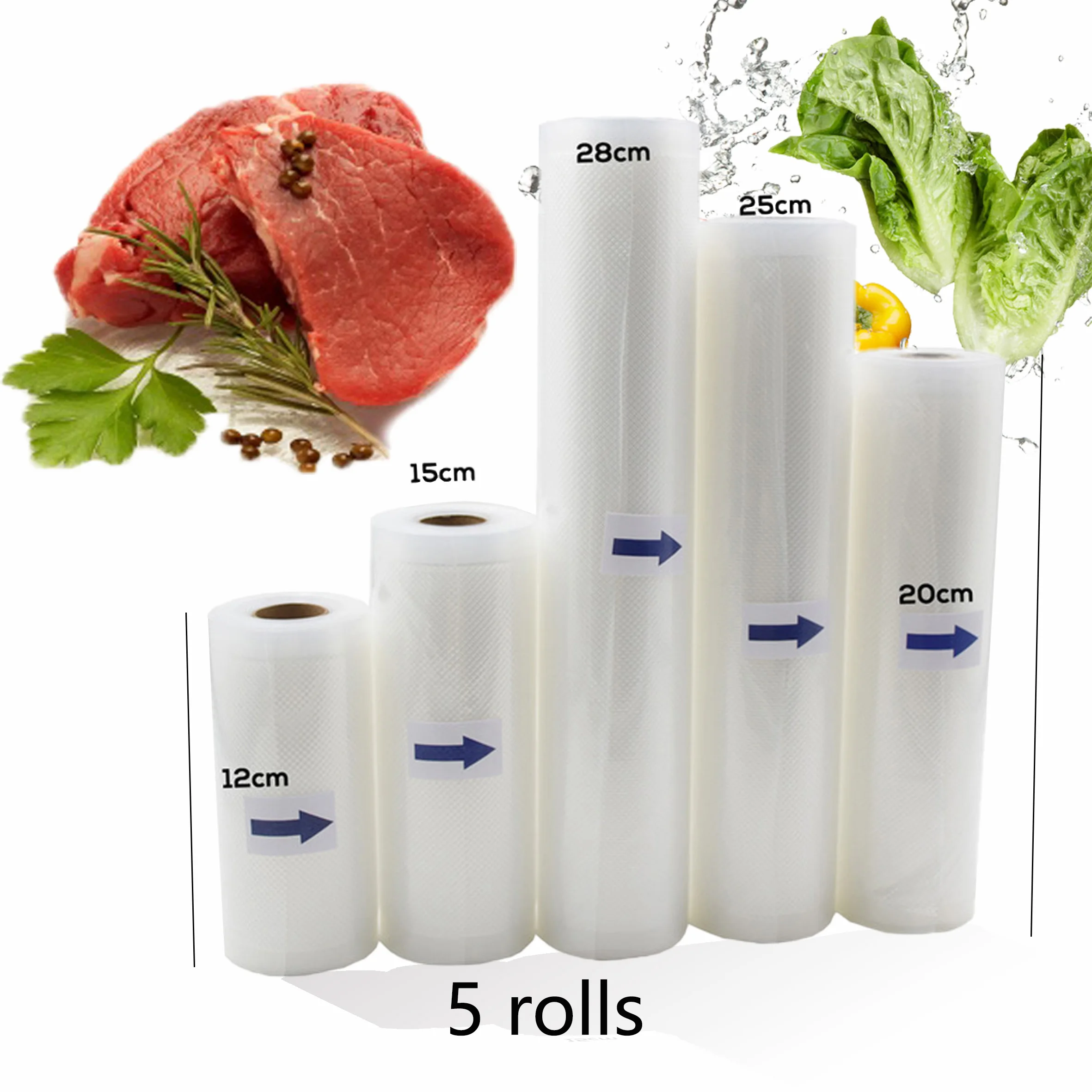 12/15/20/25/28cm*500cm 1 Roll Food Vacuum Packing Bag For Vacuum Sealer