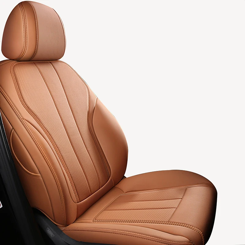 Set Di 2 Coprisedili Anteriori In Pelle PU Per Audi Q5 2010-2018 - Impermeabili E Compatibili Airbag - Beige