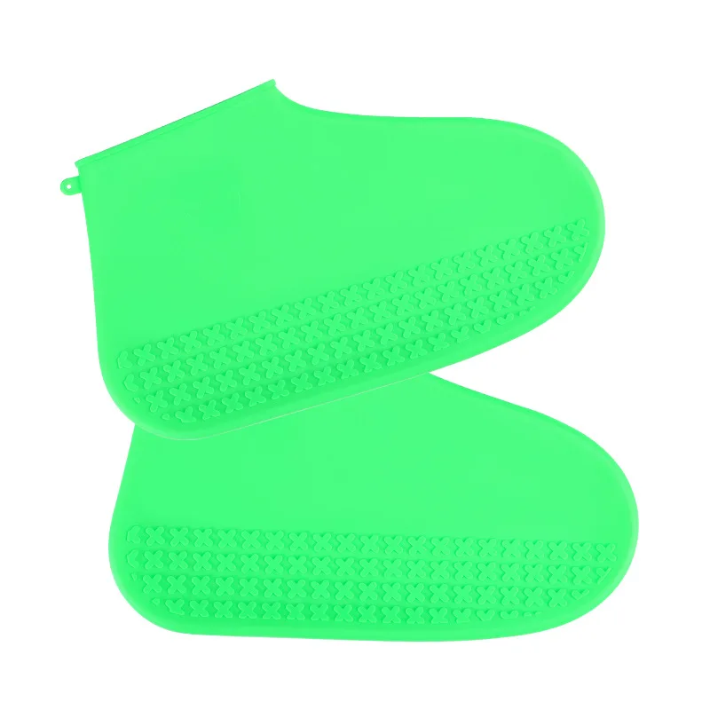 Унисекс силиконовый материал водонепроницаемый бахилы дождевые Бахилы Обувь органайзеры протекторы резиновые сапоги для улицы дождливые дни - Цвет: Green