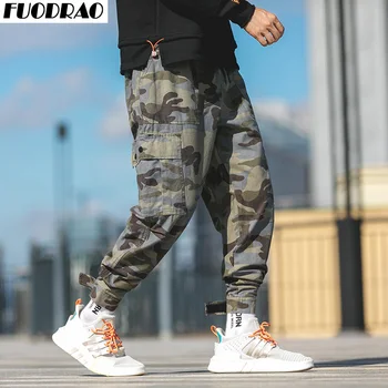 

FUODRAO Camoulage Baggy Cargo Pants Men Joggers Pants Japan Style Streetwear Hip Hop Baggy Harem Pants Japan Sweatpants K267