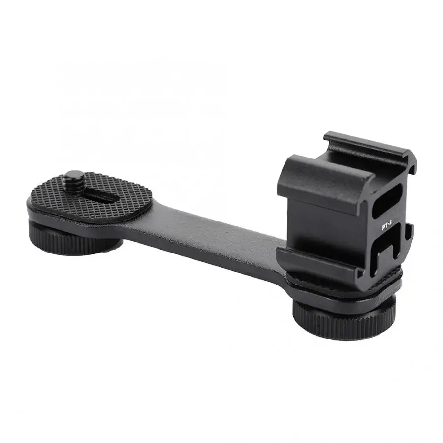 

For Ulanzi PT-3 Phone Stabilizer Triple Hot Shoe Stabilizer Mount Extension Bracket for Gimbal Microphone Camera