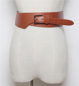 

Women wide belt autumn winter runway brand fashion PU asymmetric black belt new 2019 red blue beige brown belts waistband