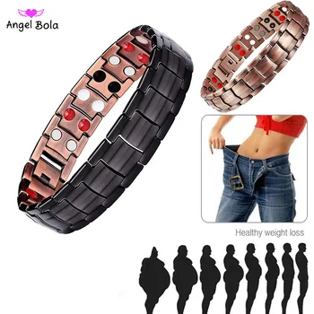 

Pure Copper Bracelet Men Energy Germanium Magnetic Bracelet Copper Vintage Hologram Chain & Link Bracelets for Men 2020