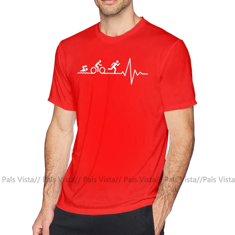 Футболка с триатлоном «Железный человек», белая футболка, XXX уличная футболка, забавная Мужская футболка с коротким рукавом, 100 хлопок, футболка с принтом - Цвет: Красный