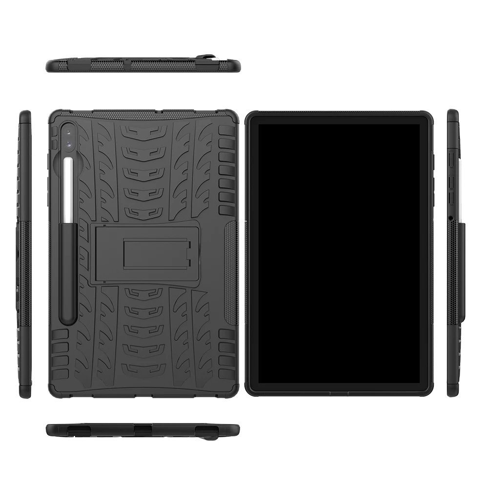 Чехол для планшета для samsung Galaxy Tab S6 10,5 SM-T865 SM-T860 безопасный противоударный сверхпрочный силиконовый Жесткий держатель - Цвет: black