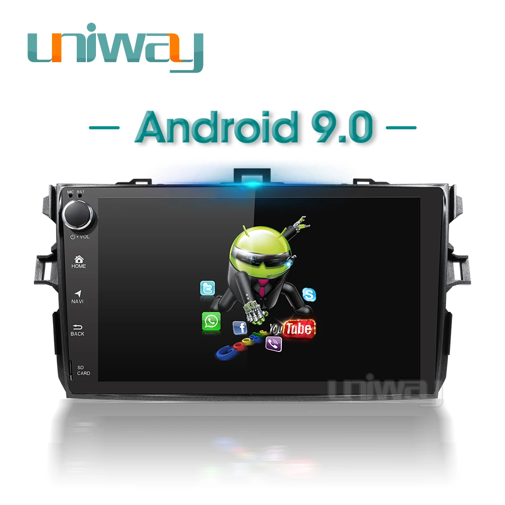 Автомобильный dvd проигрыватель Uniway android 9 0 для toyota corolla 2008 2007 2009 2010 2011 2012
