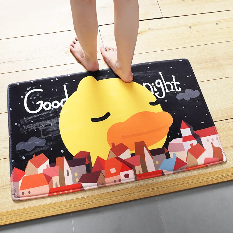 Genuine Small Yellow Duck Home Carpet Mat Cartoon Household Kitchen Bathroom Mat Bathroom Doorway Mat