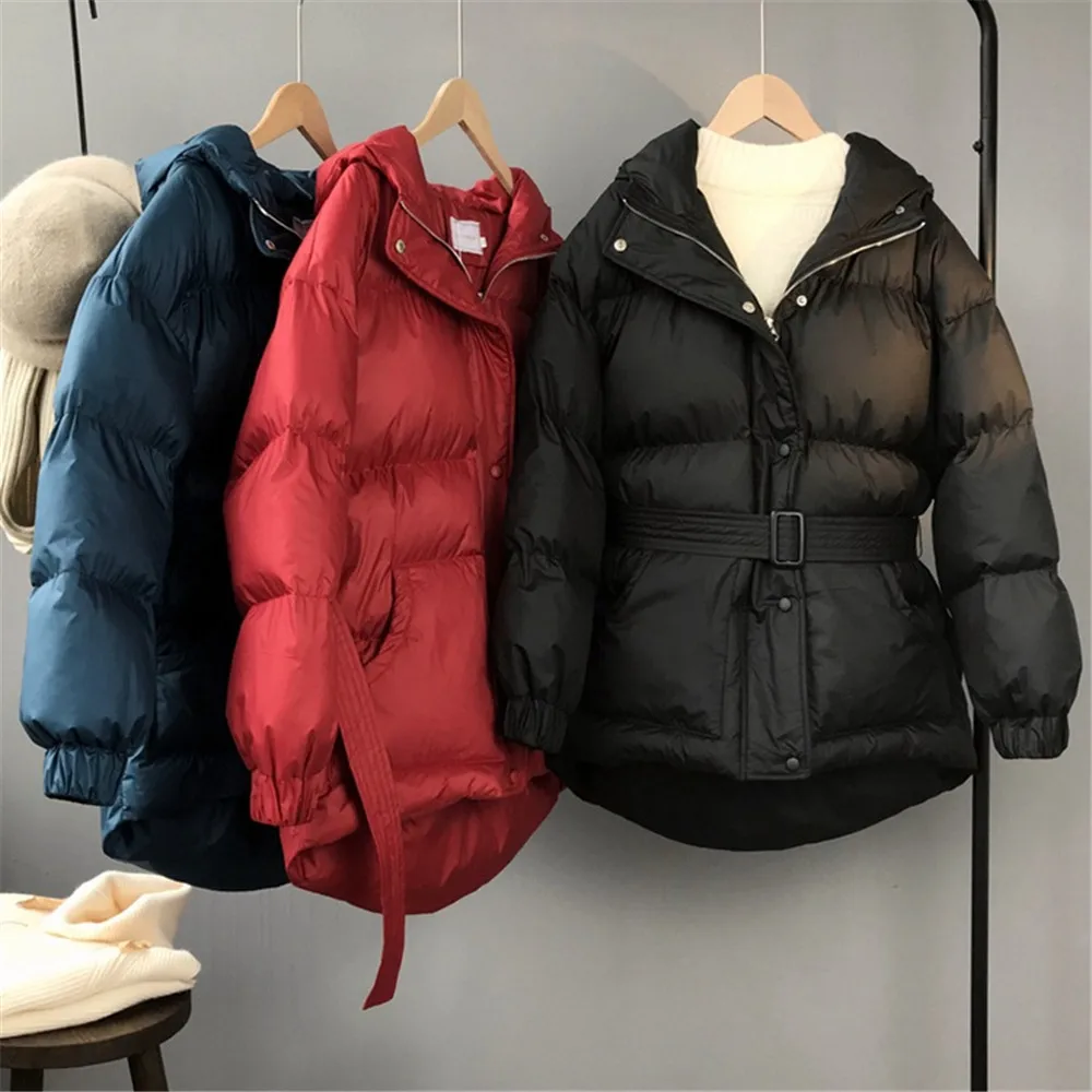 Winter Thicken Coats Women Parkas 2019 New Casual Hooded Loose Down Jacket Female Warm Cotton Padded Winter Coat Women Z1350 (4)