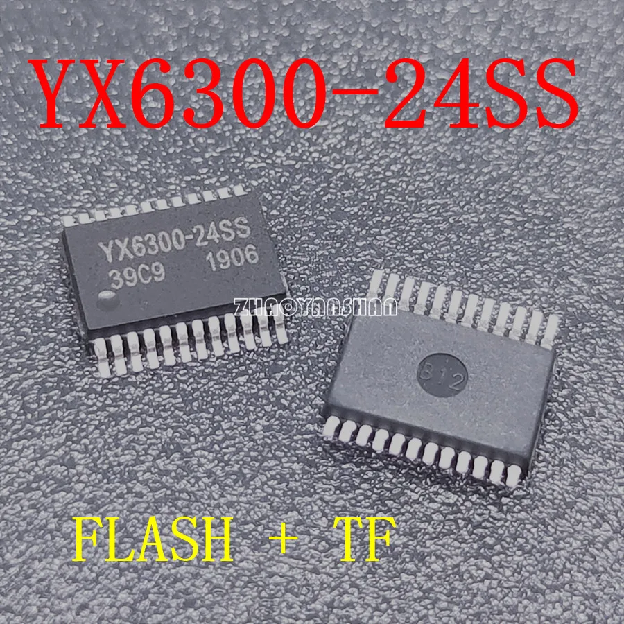 10 шт. X YX6300-24SS YX6300 серийный mp3 пятна Функция MP3 программы могут быть подключены к U диску TF карта SD карта чип YX6300-24 IC