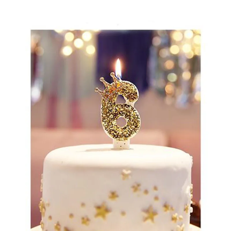 

New Crown Creative Digital Candle Cake Topper Baby Baptism Birthday Party Wedding Age Decoration