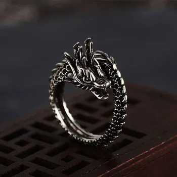 

2019 New Hot Chinese Style Dragon Ring For Men Opening Adjustable Retro National Jewelry Domineering Accessories