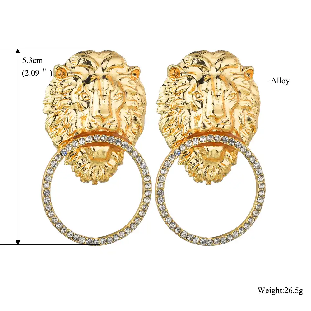 lion head stud earrings