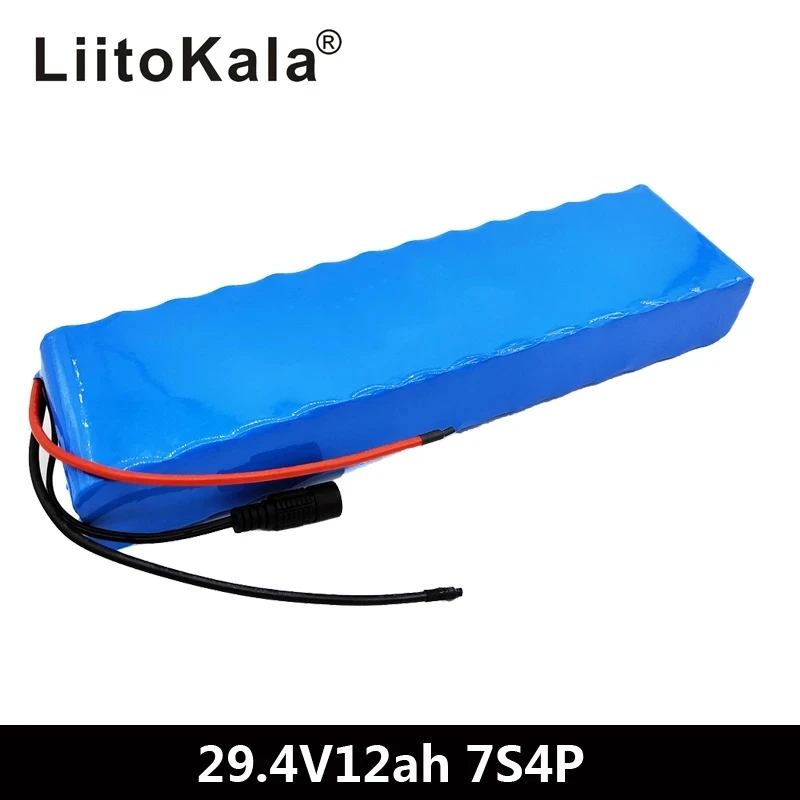 

LiitoKala 7S4P 29.4v 12Ah electric bicycle motor ebike scooter 24v li ion battery pack 18650 lithium rechargeable batteries 15A