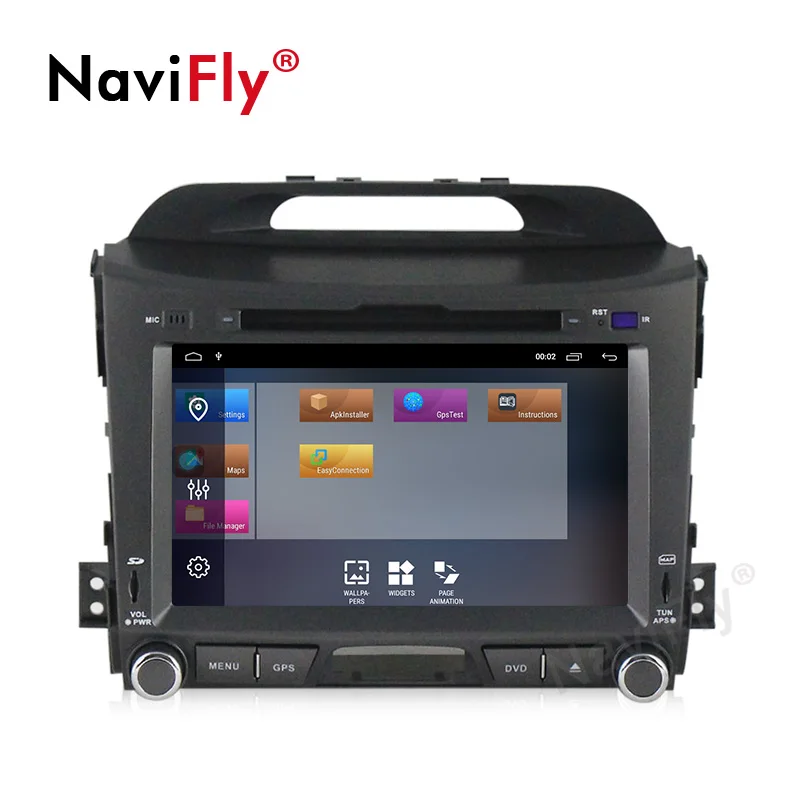 Excellent Navifly Android 9.1 Car multimedia player for SPORTAGE R 2010-2013 car dvd player GPS Navigator Quad Core Wifi Head Unit 32G ROM 2