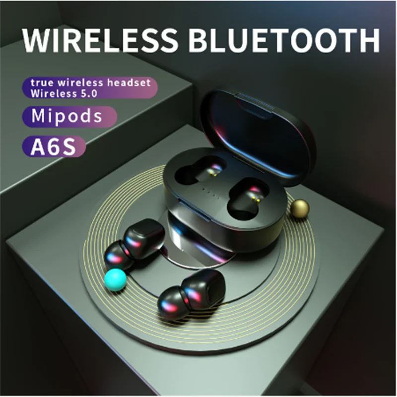 A6S наушники вкладыши TWS с Беспроводной стерео Bluetooth Mini air 5 0 в горошек двойной