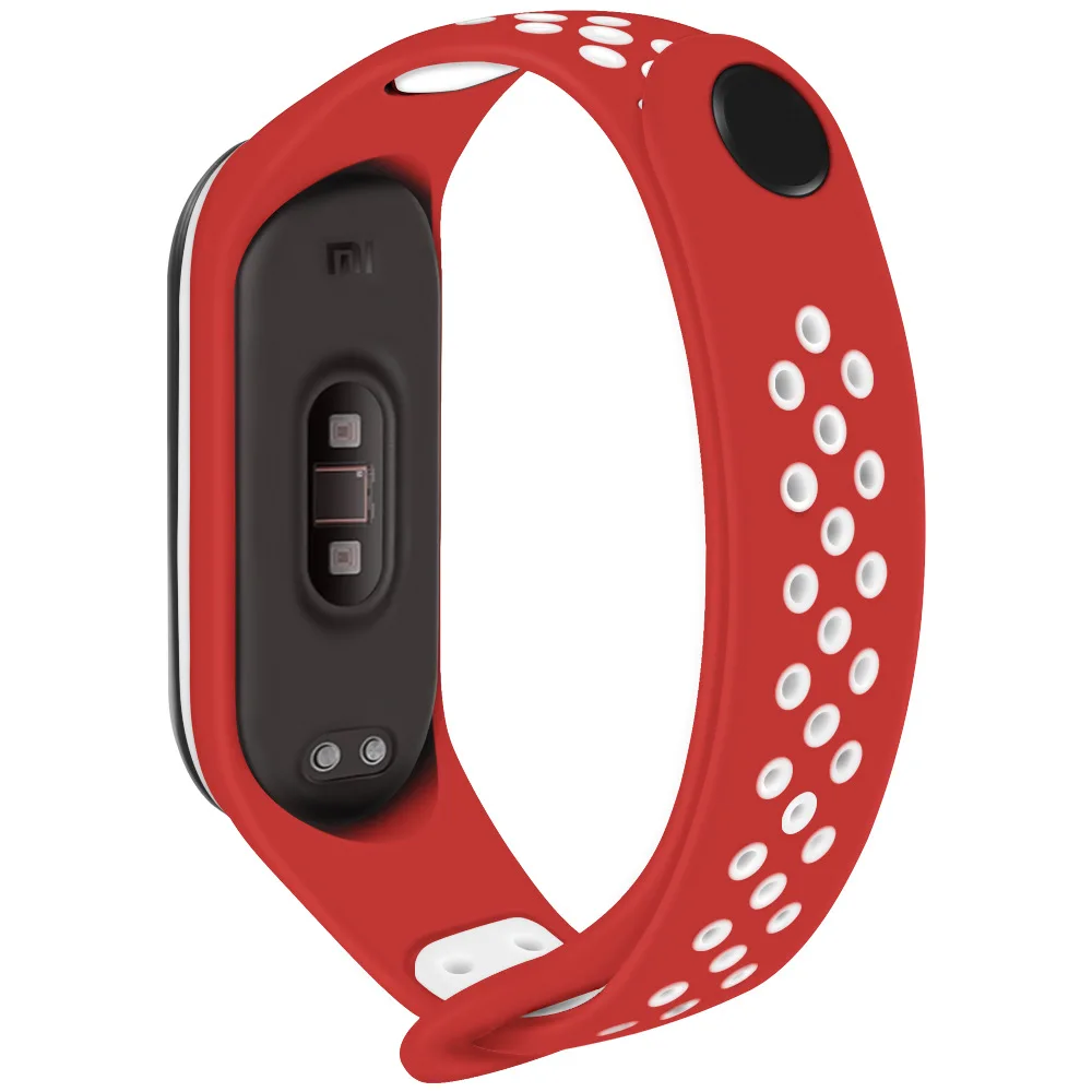 Силиконовый ремешок на запястье для Xiaomi mi Band 4 3 ремешок двойной цвет часы замена для mi band 3 4 Часы умные аксессуары