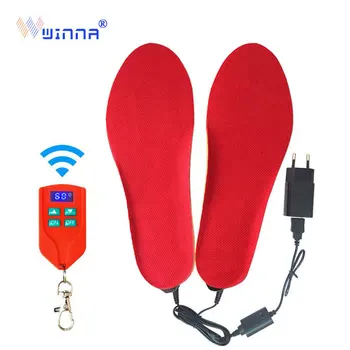 

Unisex 2000mAh Rechargeable Heated Insoles Foot Warmer Wireless LCD Remote Control Heating Insoles for Skiing Hiking Camping