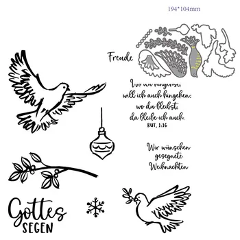 

German word 2020 3D New bird Metal Cutting Dies and Scrapbooking For Paper Making Birthday Embossing Card Craft Stamps Set