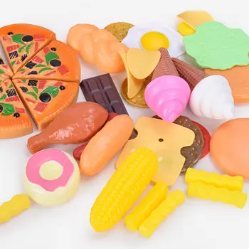 

120Pcs Pretend Simulation Kitchen Toys Cutting Fruit Vegetables Miniature Safety Food Cognition Set Educational Toy for Children