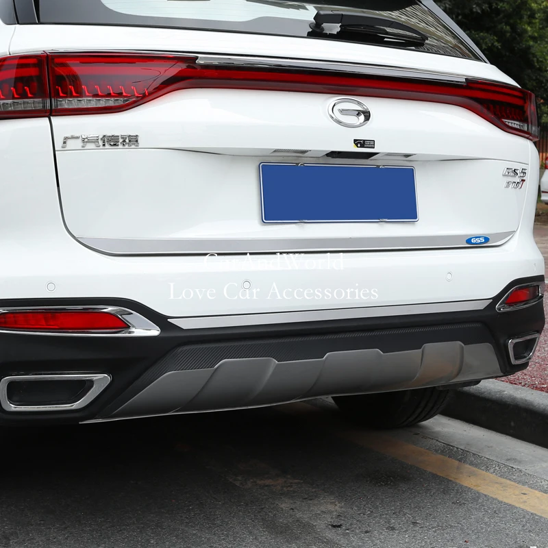 

Stainless Steel Car Rear Trunk Bumper Trims Tail Door Edge Strips Cover For Trumpchi Gac Gs5 2019-2021 Auto Garnish Accessories