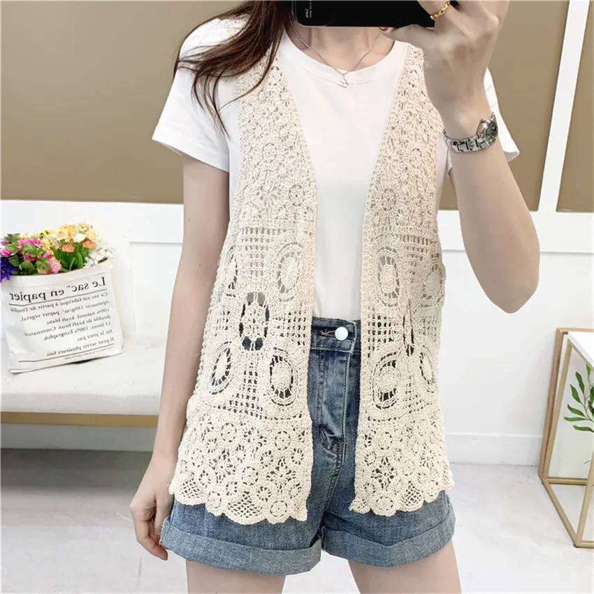 Stitch Cardigan Boho Beach Chalecos 