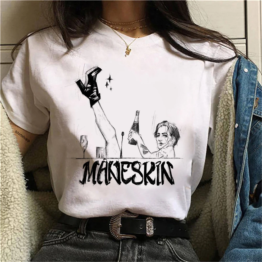 Maneskin T Shirt New Fashion Women Casual Hip Hop Cotton T-Shirt
