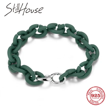 

Sea Green Hard Rubber Bracelets with Beads Men Jewelry For Women Best Friends Game Party Gift Accessories