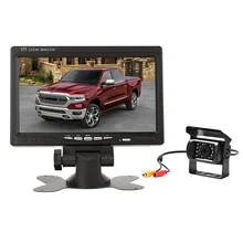 Monitor automotivo, tela lcd tft de 7 polegadas, 2 vias, entrada de vídeo para pal/ntsc, para câmera de vigilância de segurança doméstica, retrovisora