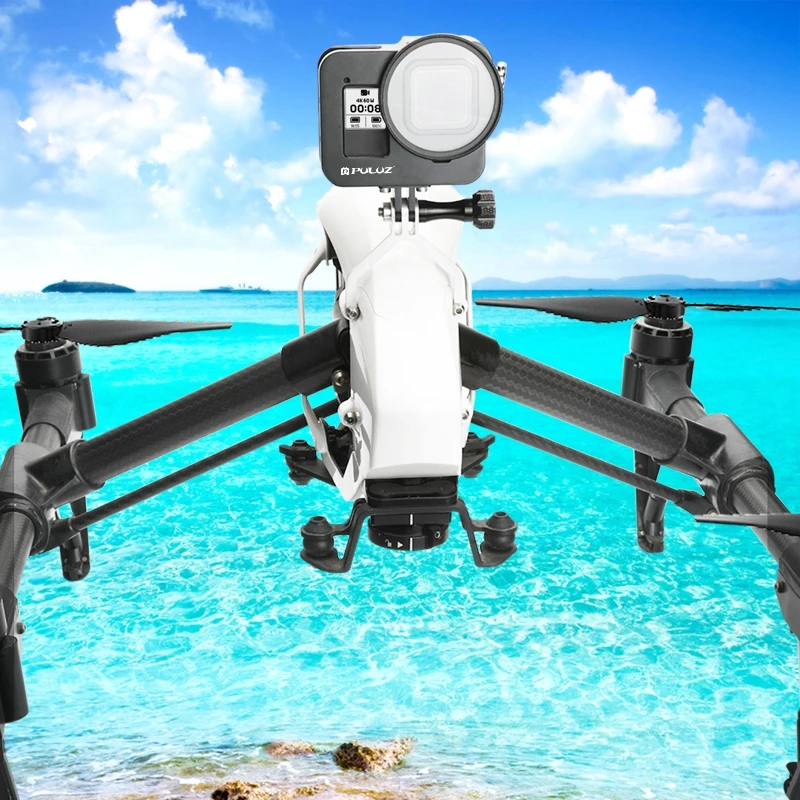PULUZ корпус CNC алюминиевый сплав Защитная клетка с 52 мм УФ объектив для GoPro HERO8 черный ударопрочный чехол