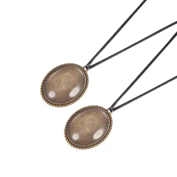 

5 Sets Oval Transparent Glass Cabochons with Zinc Alloy Pendant Cabochon Setting