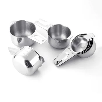 

Amazon hot selling measuring cup and spoon 7-piece set stainless steel 304 measuring cup set baking tools spot wholesale