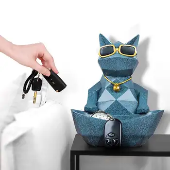 

Cat Dog Figurines Resin Moden Crafts Animals Miniature cute ornaments for Home office decoration Storage bowl Carved Collectible