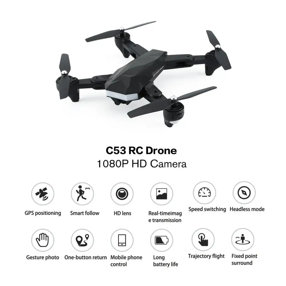 Квадрокоптер C53 gps Дрон с 1080P HD камерой 2,4G/5G wifi FPV RC Профессиональный вертолет RC дроны игрушка для детей