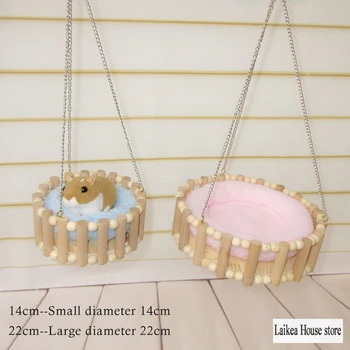 

Pet Hammock Hamster Hanging Bed Small Animal Warm House Mini Pets Sleeping Bags Practical Style 14/22CM New Supplies Wooden