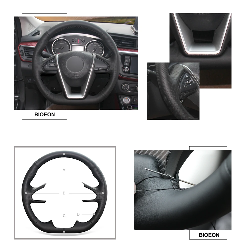 Черный PU искусственная кожа Чехол рулевого колеса автомобиля для Nissan Lannia- Maxima