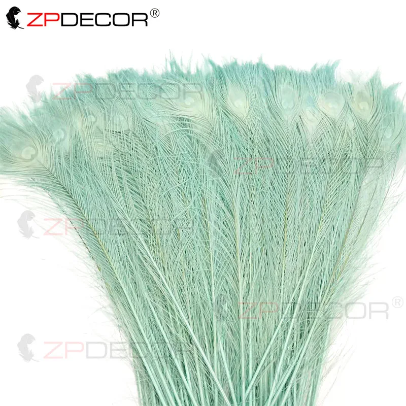 Zpdecor 80-90 см Перья павлина или перья для волос - Цвет: Светло-голубой