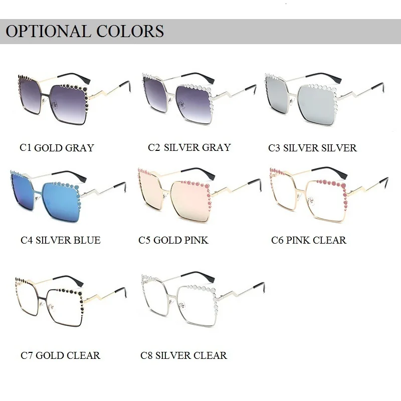 QPeClou роскошные квадратные солнцезащитные очки с бриллиантами Женские Брендовые очки с прозрачными линзами женские зеркальные солнцезащитные очки модные очки UV400