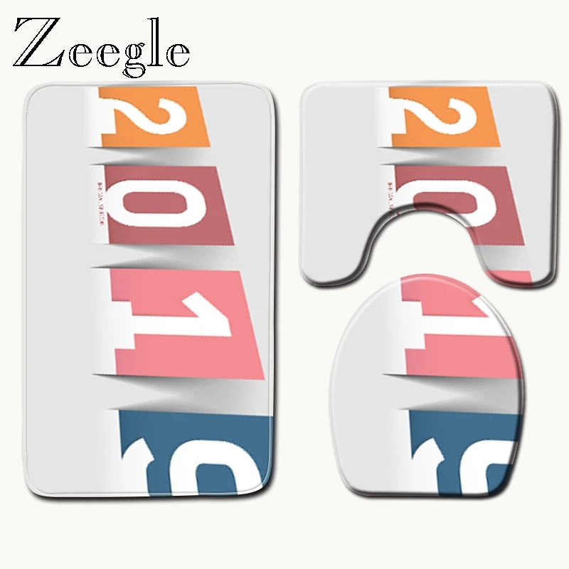 Zeegle 3 шт. коврик для ванной комнаты с 3D принтом нескользящий коврик для ванной комнаты напольные коврики для ванной комнаты Декоративные Коврики для унитаза