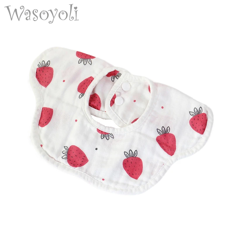 pacifier for baby 1 Piece Wasoyoli Flower Type Bib 4 Layers Burp Cloths 26*29CM Printed Colorful 100% Muslin seersckuer Cotton Infant Bib baby accessories drawing	