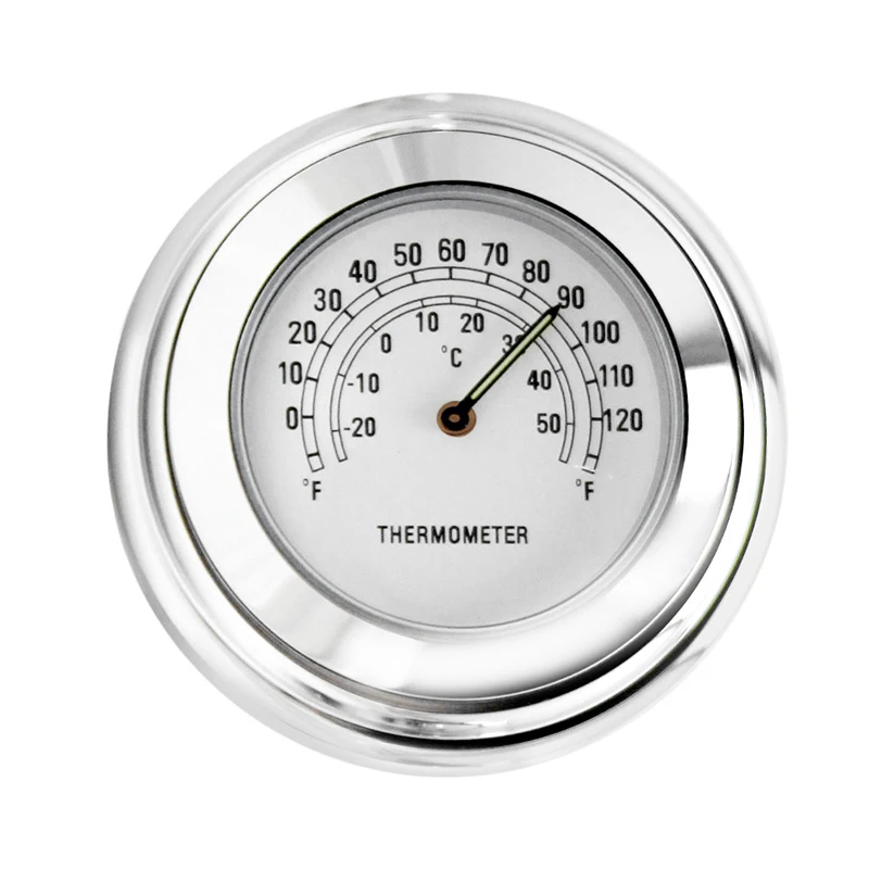 7/8" 1" Handlebar Motorcycle Dial Clock Thermometer New H4GC