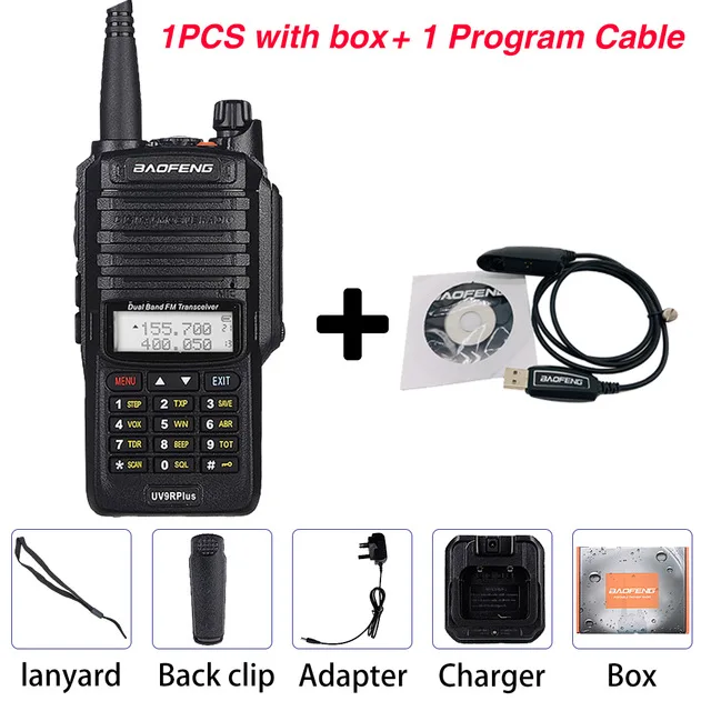 Add1 cable 10 Вт Baofeng UV-9R Plus портативная рация Водонепроницаемый 9rhp Двухдиапазонный портативный CB Ham Радио UV9R плюс FM трансивер двухстороннее радио - Цвет: Add1 cable