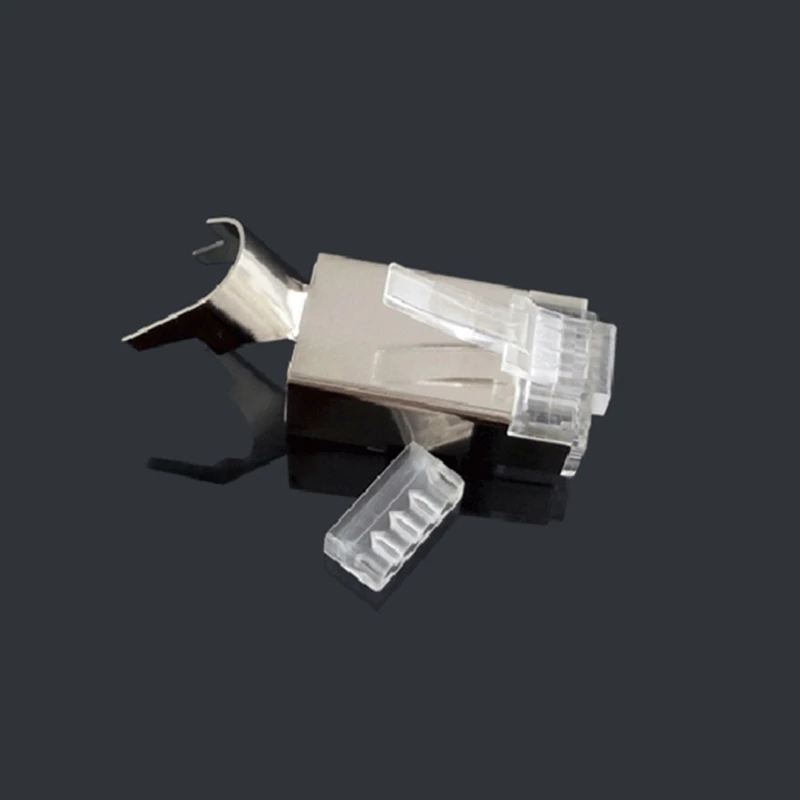 Rj45 разъем Rj 45 Ethernet Кабельный разъем Cat7 Cat6A 8P8C Stp экранированный Cat 7 сетевые терминалы 1,3 мм 50 шт