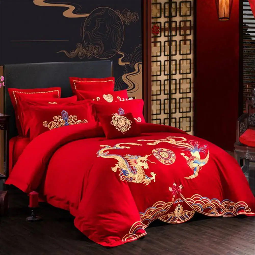Праздничный одеяло Постельное белье s queen king size 4/6 шт. домашний текстиль для пары из хлопка с кружевами из Постельное белье крышка дизайн