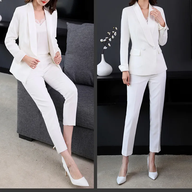 Women's suit fashion new double-breasted women's suit two-piece suit(jacket+ pants) custom women's business formal suit