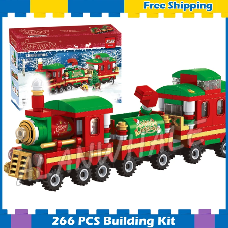 

266pcs Creator Winter Holiday Christmas Train Locomotive Carriages 25524 Model Building Blocks Toys Bricks Compatible With Lego
