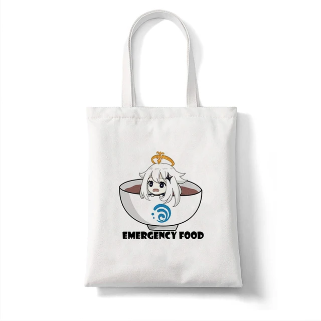 Canvas Bag Shopper Bag Genshin Game Kawaii Anime Shopping Bags Handbags Shoulder Bag Casual Handbag Women High Capacity Eco Bag B360R